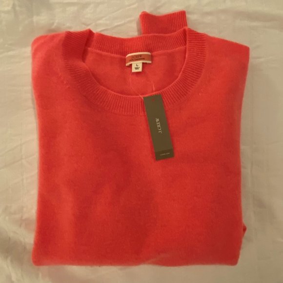 NWT JCrew coral 100% cashmere sweater - incredibly soft and excellent quality - Picture 3 of 4